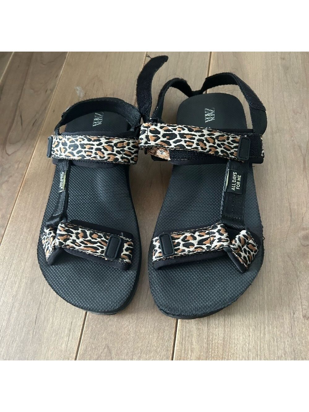 Zara Leopard Print Sandals